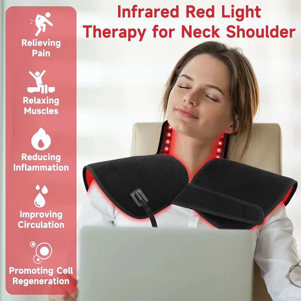 NNEOBA Red Infrared Light Therapy Shoulder Wrap Black